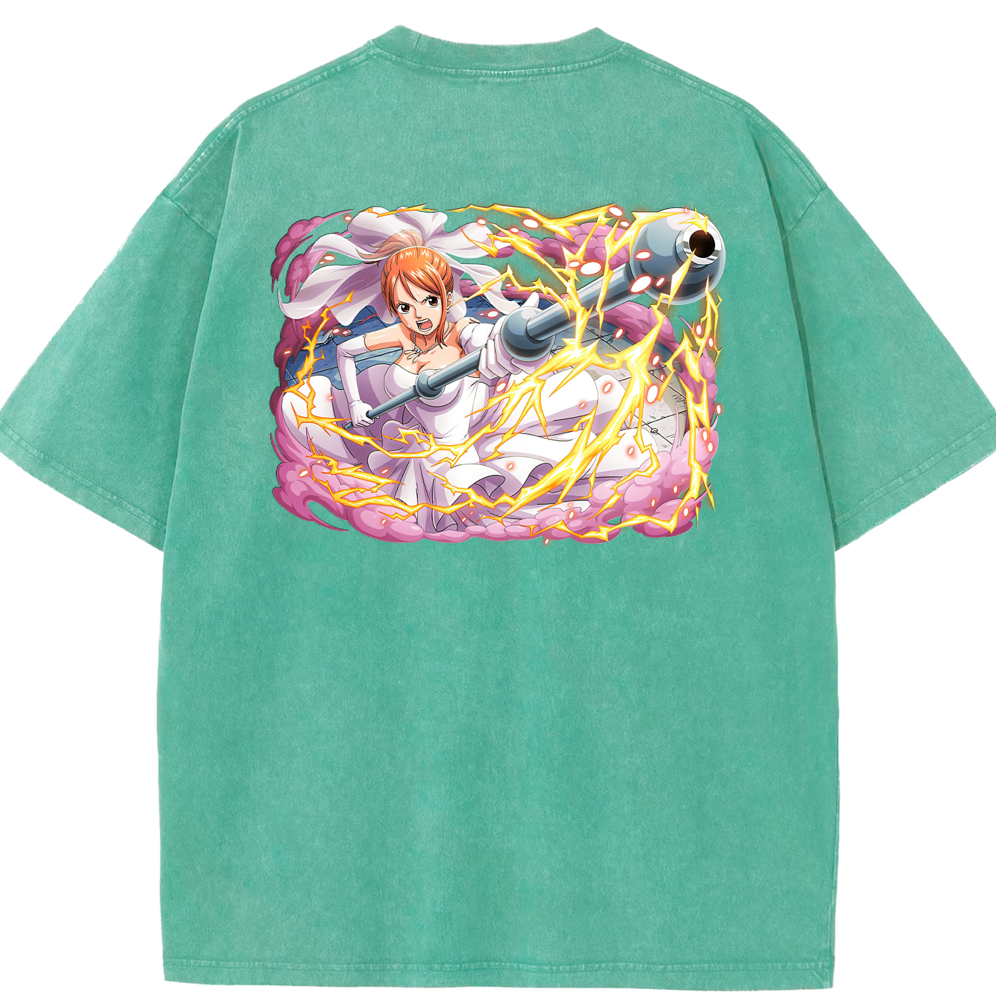 ワンピース ナミ ONE PIECE Nami 綿100% ヴィンテージ風 半袖Tシャツ（背面プリント）